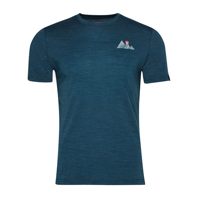 Isobaa Mens Merino 150 Sunset T-Shirt (Petrol/White)