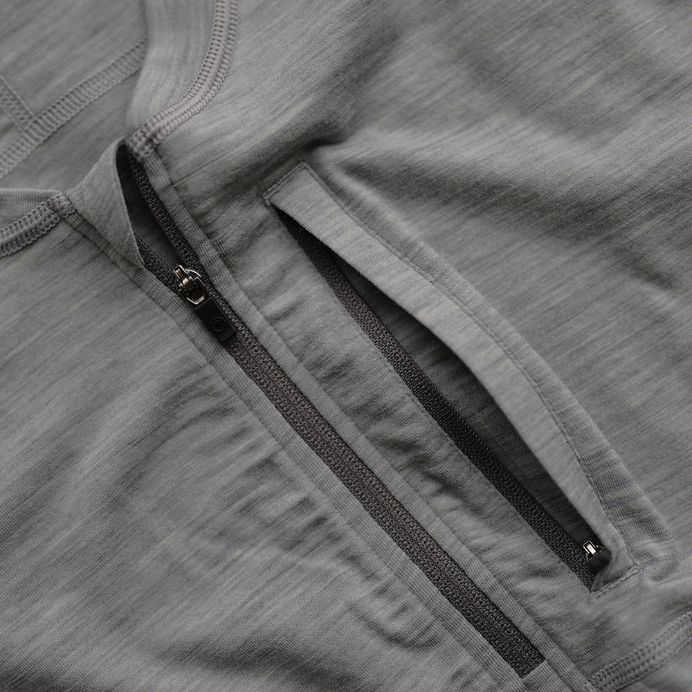 Mens 160 SS Cycle Zip Top (Cloud Melange)