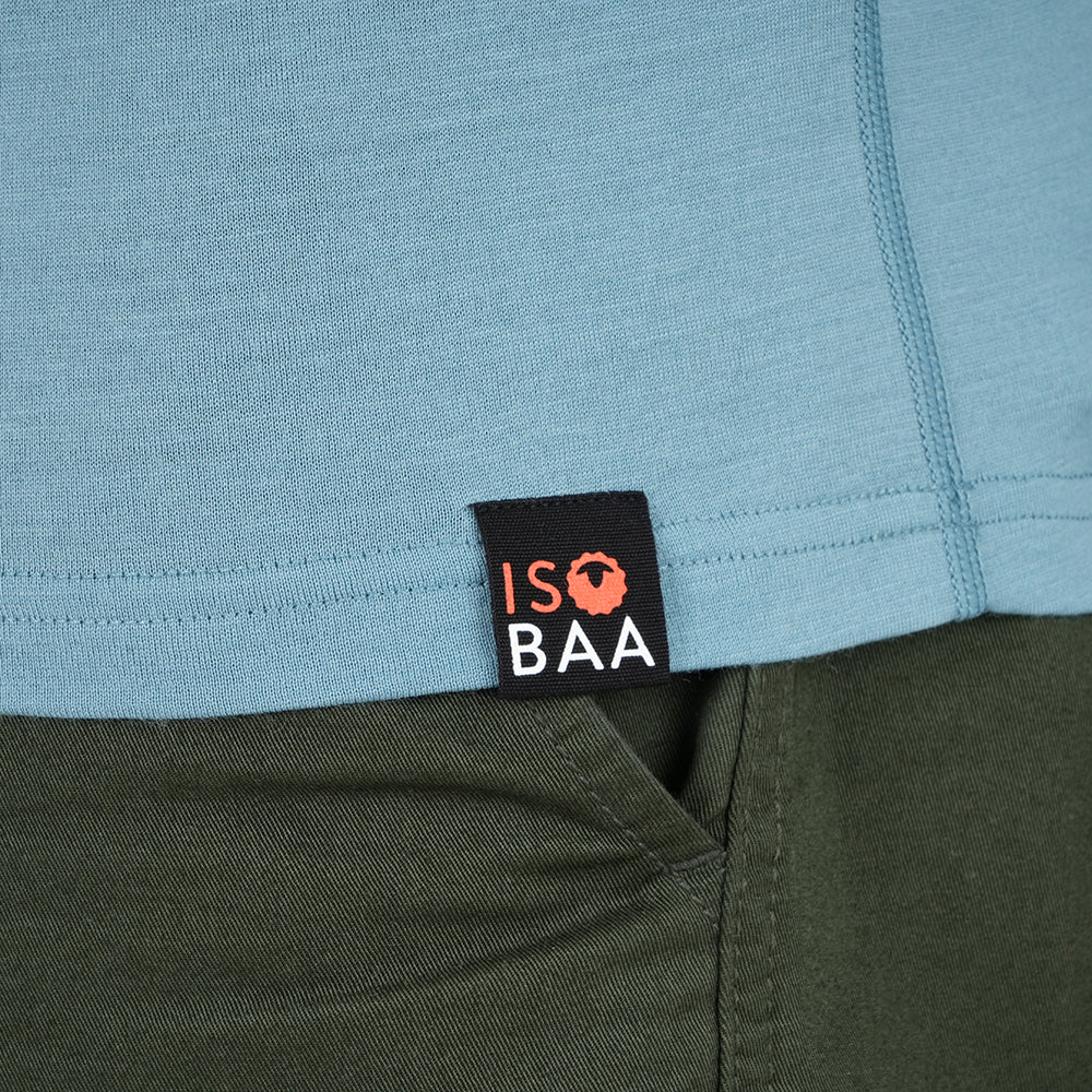Mens Merino 180 Long Sleeve Crew (Lagoon)