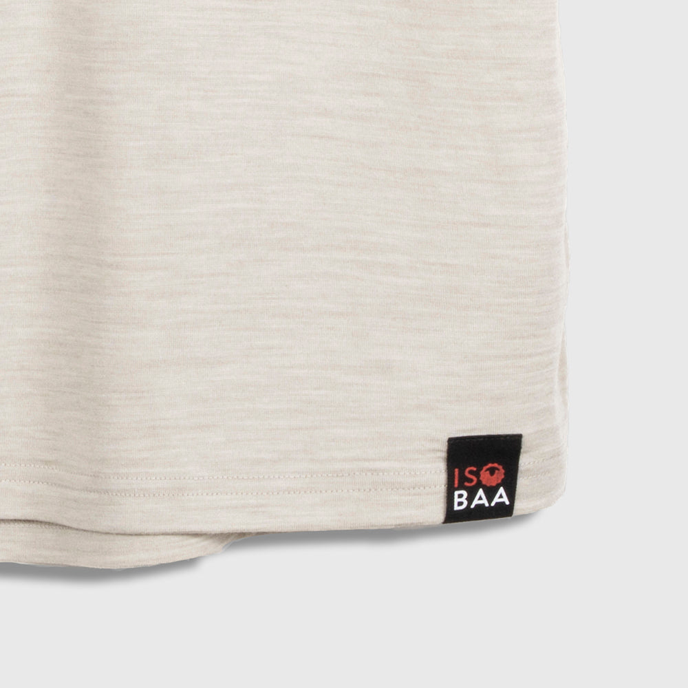 Mens Merino 180 Short Sleeve Polo Shirt (Jute Melange/Charcoal)