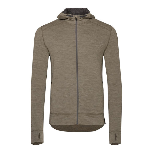 Isobaa Mens Merino 260 Casual Hoodie (Truffle Melange/Smoke)