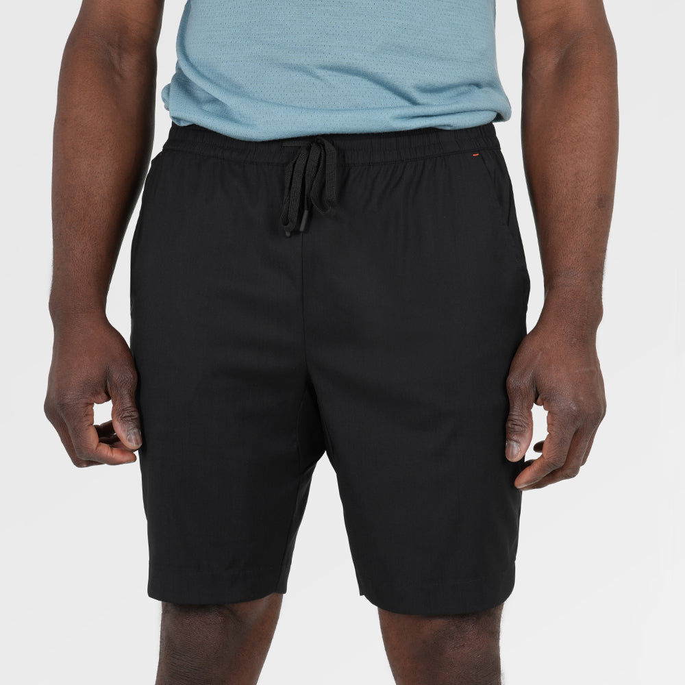 Mens Merino Active Blend Travel Shorts (Black) | Model: Michael