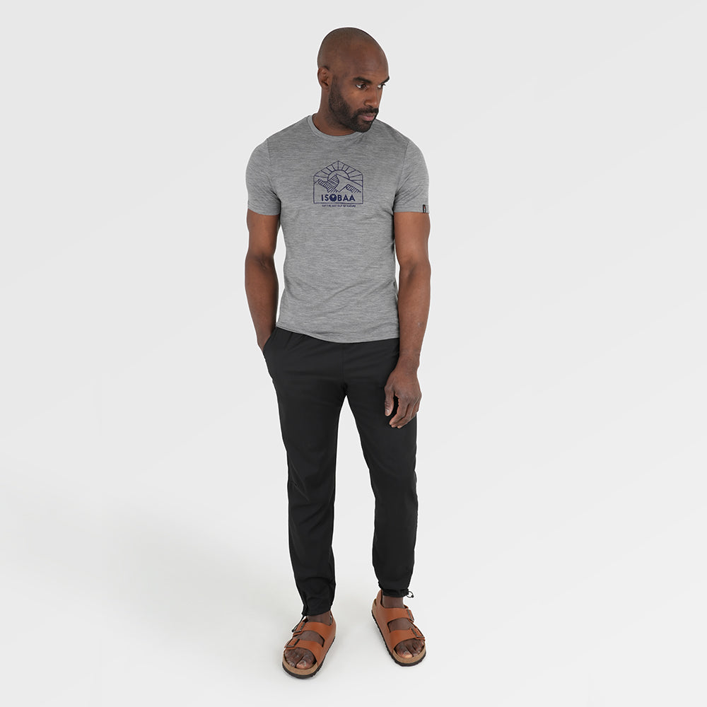 Mens Merino Active Blend Travel Trousers (Black) | Model: Michael