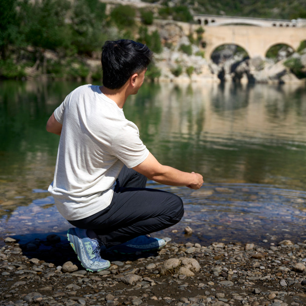 Mens Merino Active Blend Travel Trousers (Black) | Model: Minh