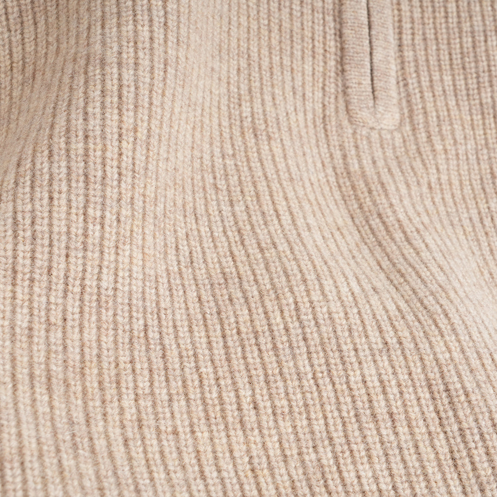 Herren Herdwick Merino Pullover mit Halbreißverschluss (Natural)