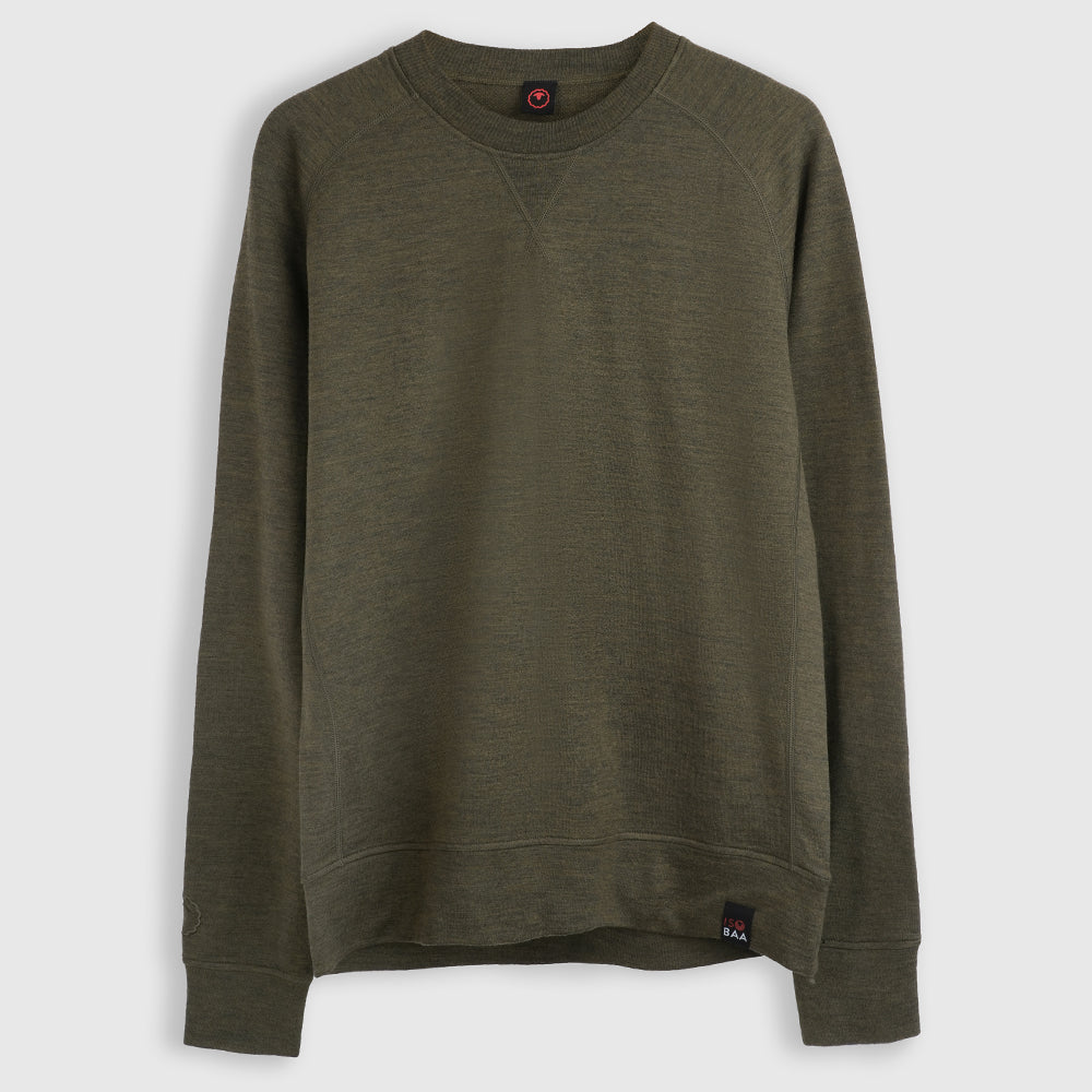 Mens Merino 260 Lounge Sweatshirt (Dark Olive)