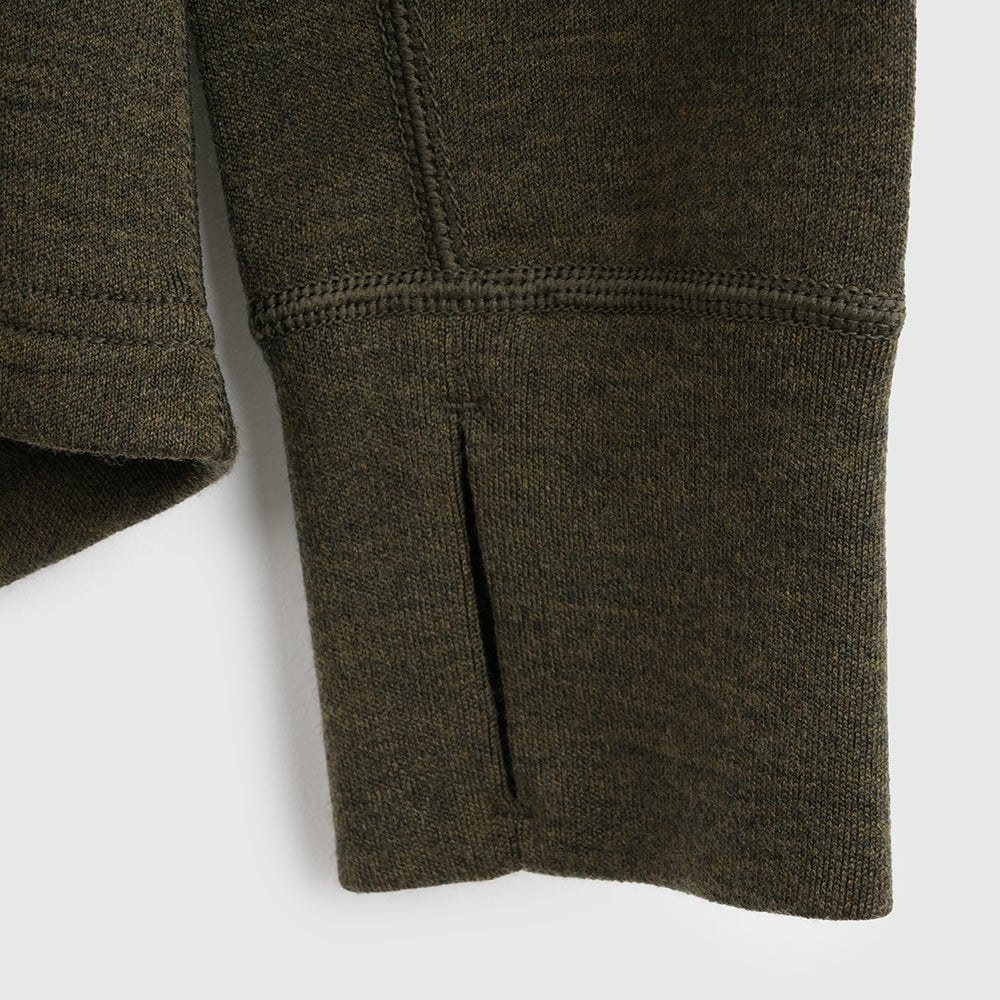 Mens Merino 320 Long Sleeve Half Zip (Dark Olive)