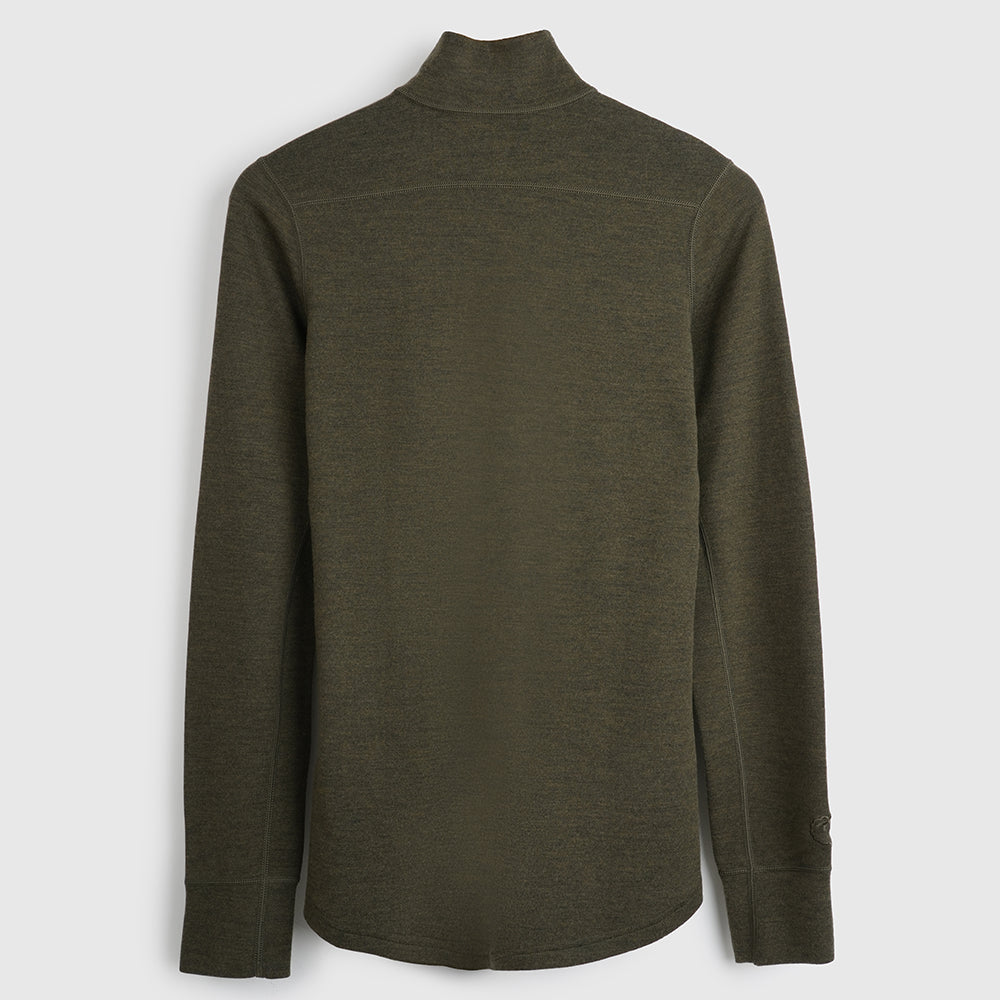 Mens Merino 320 Long Sleeve Half Zip (Dark Olive)