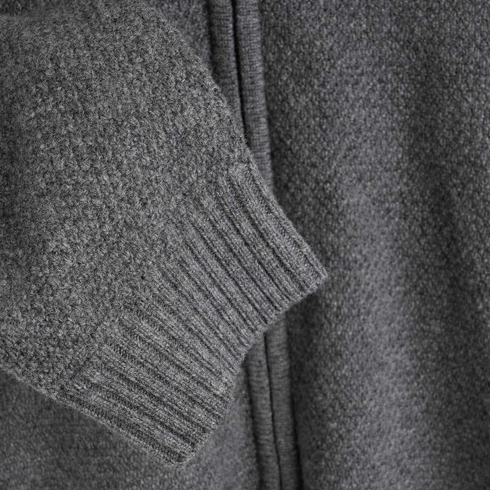 Pull zippé en mérinos Mens Oaken (Grey)
