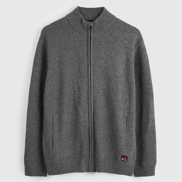 Pull zippé en mérinos Mens Oaken (Grey)