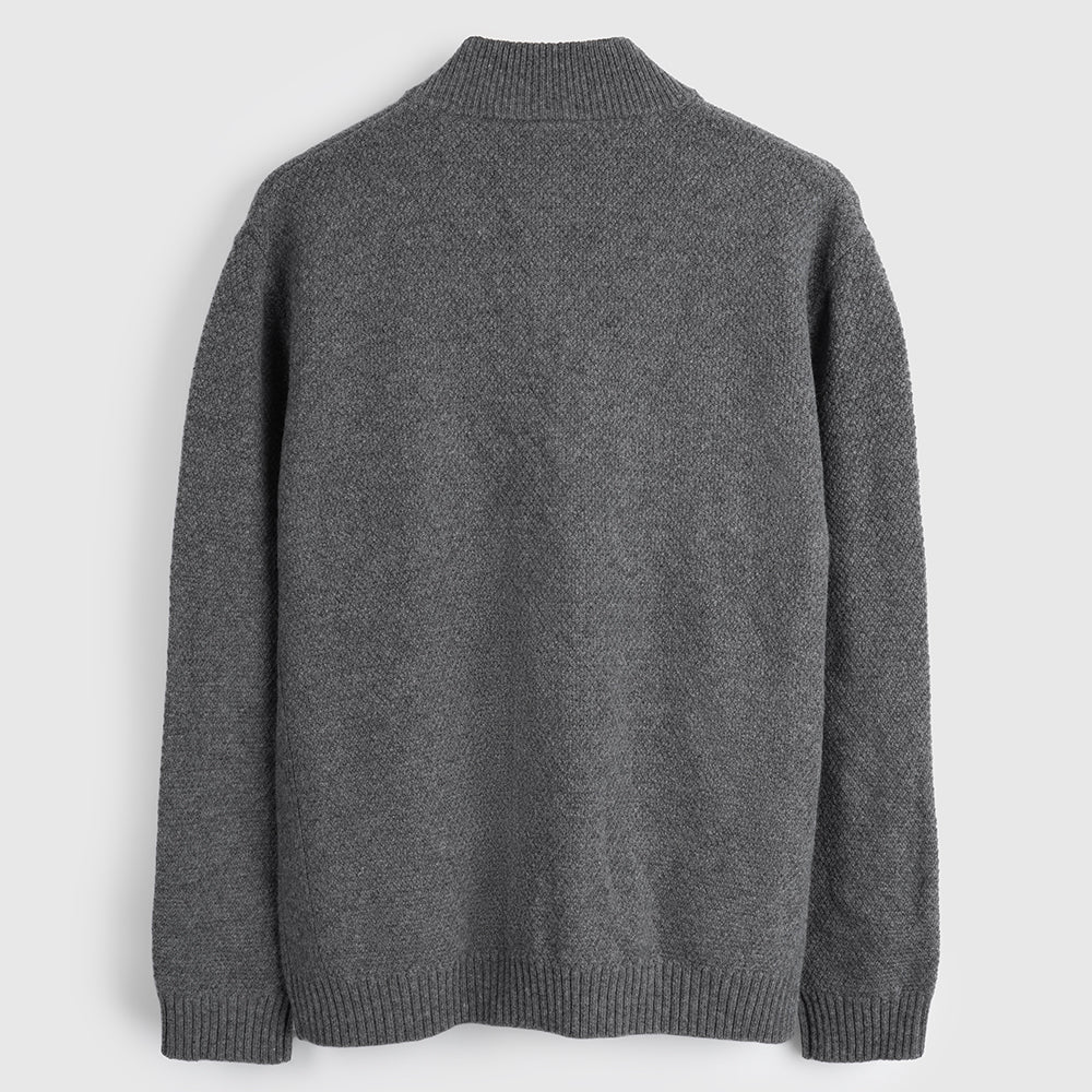 Pull zippé en mérinos Mens Oaken (Grey)