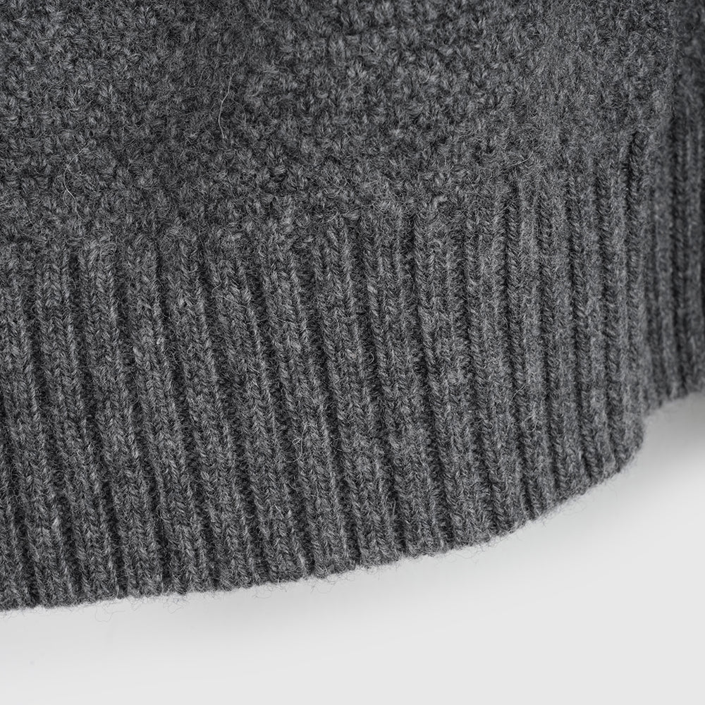 Pull zippé en mérinos Mens Oaken (Grey)