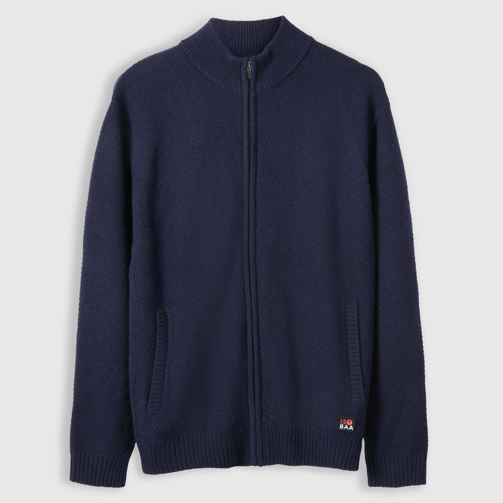 Pull zippé en mérinos Mens Oaken (Navy)