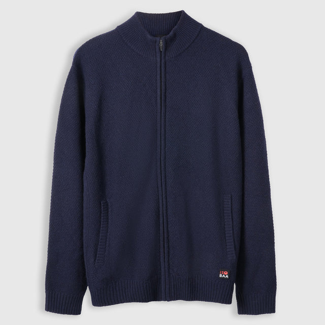 Pull zippé en mérinos Mens Oaken (Navy)