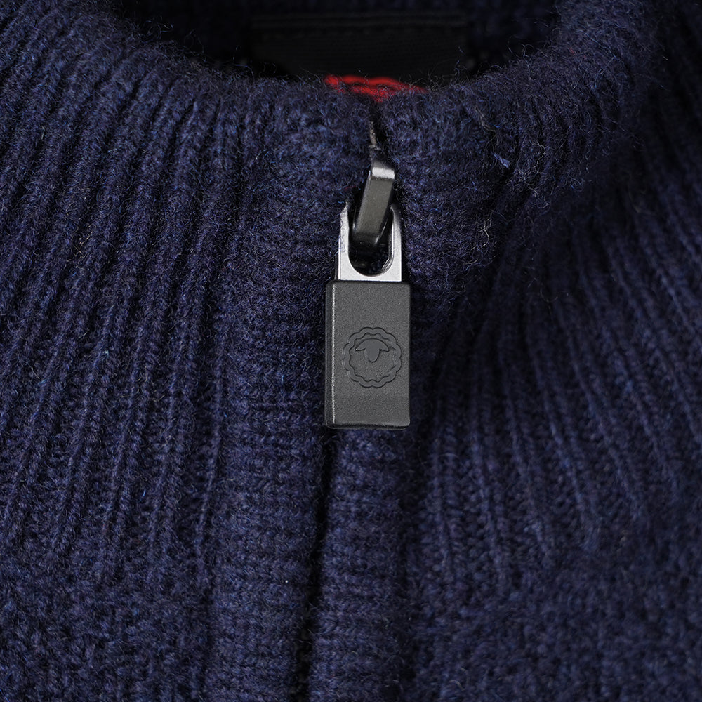 Pull zippé en mérinos Mens Oaken (Navy)