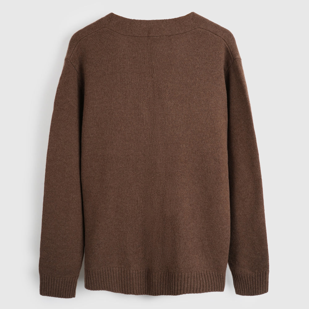 Cardigan en mérinos Mens Rove (Brown)