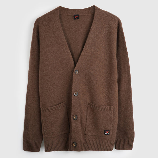 Cardigan en mérinos Mens Rove (Brown)