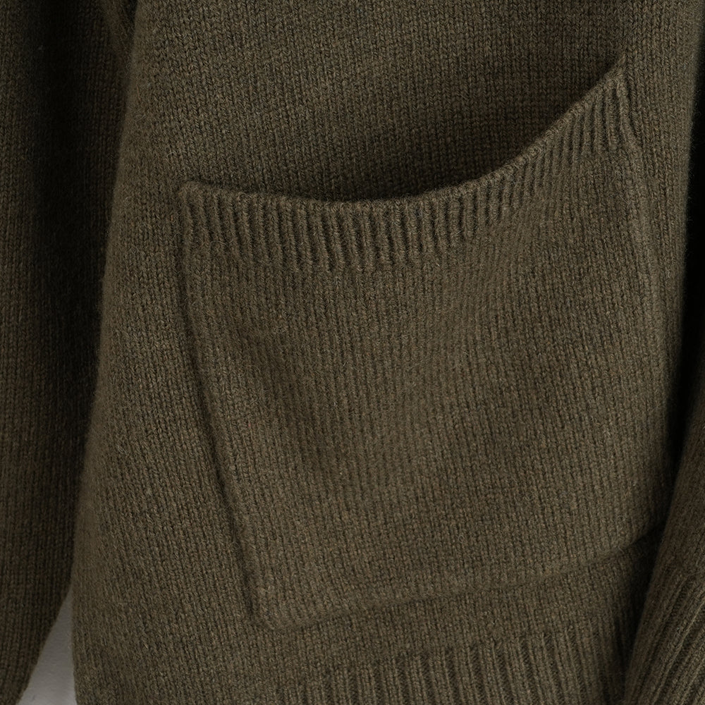 Cardigan en mérinos Mens Rove (Dark Olive)