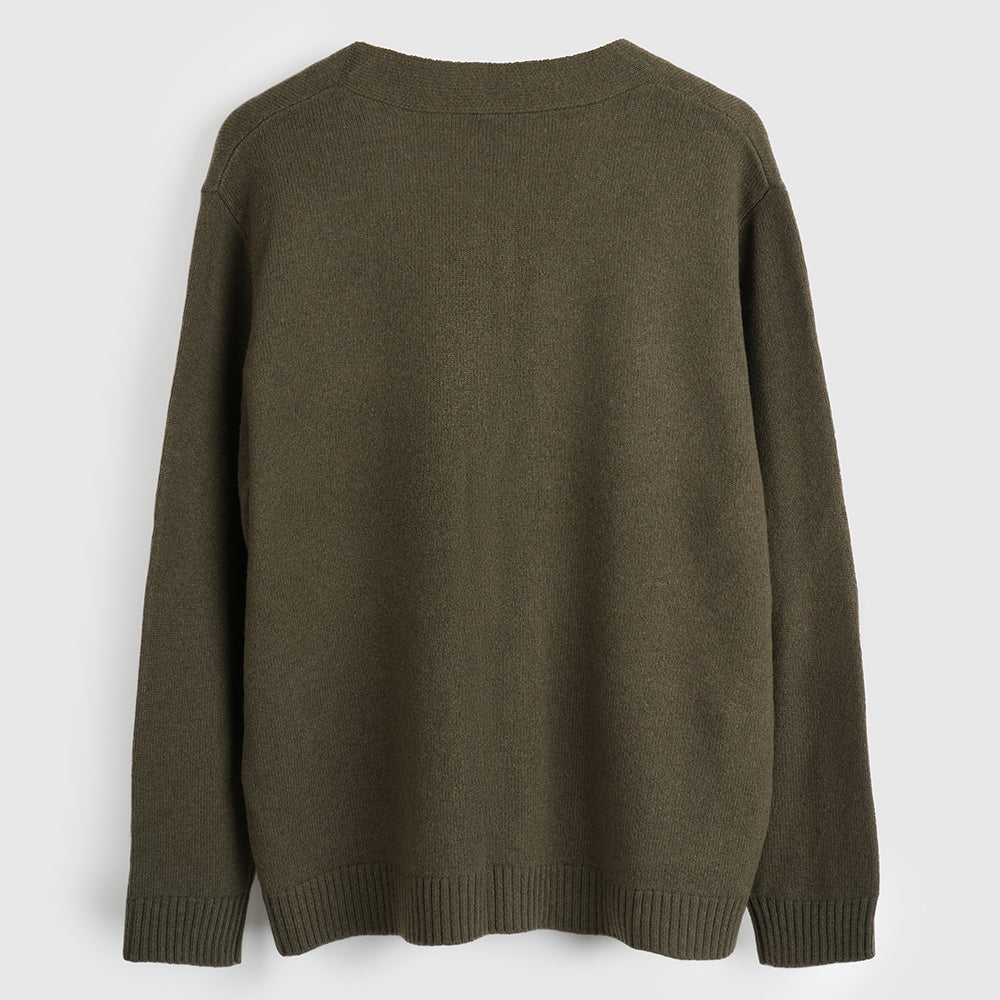 Cardigan en mérinos Mens Rove (Dark Olive)