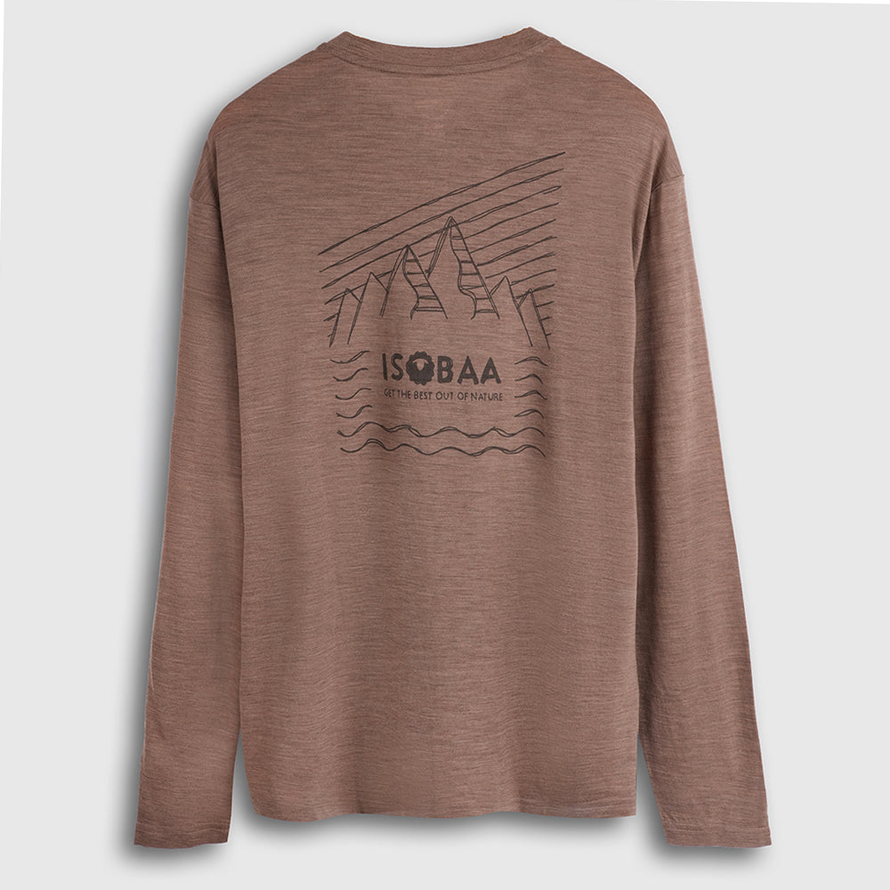 Mens Sketched Horizon Merino 150 LS Relaxed Tee (Bran)