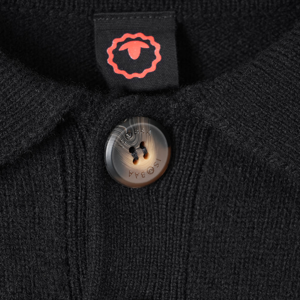 Homme Pull polo en mérinos Solace (Black)
