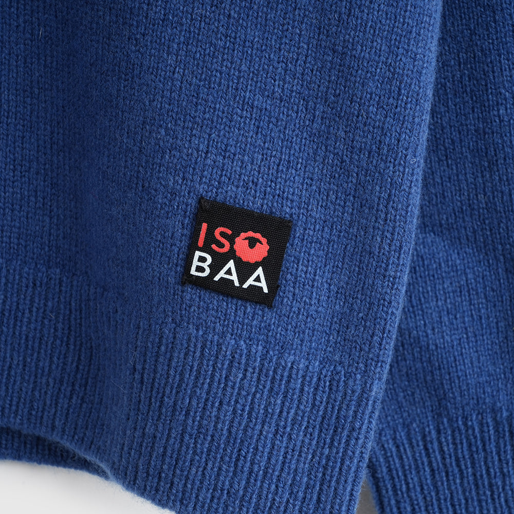 Homme Pull polo en mérinos Solace (Denim)