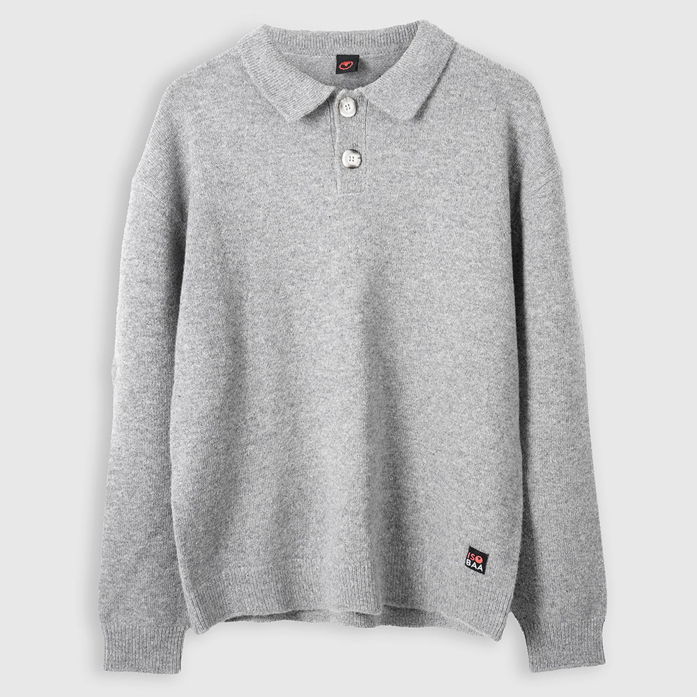 Homme Pull polo en mérinos Solace (Heather)