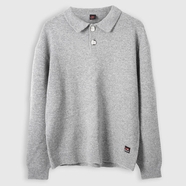 Homme Pull polo en mérinos Solace (Heather)