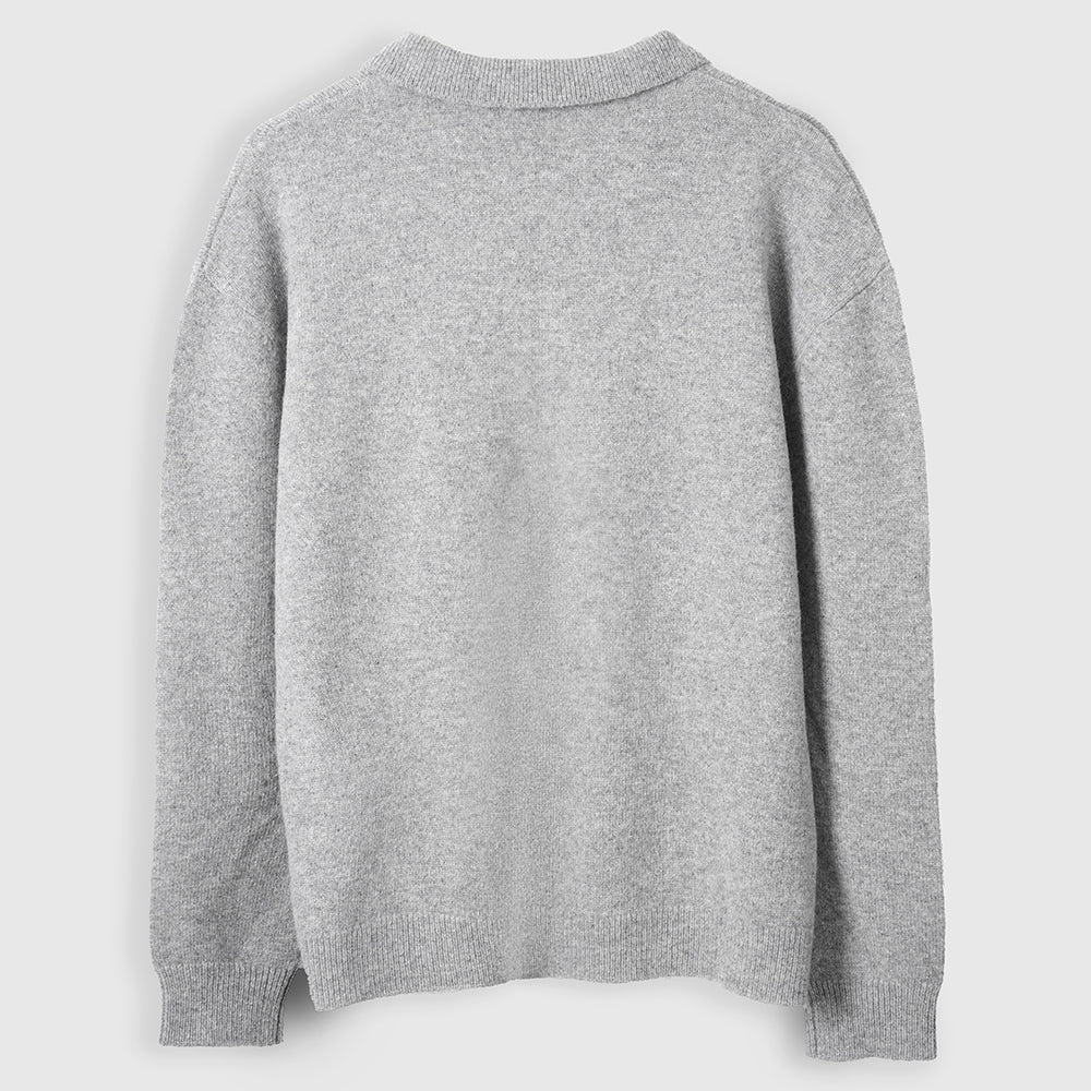 Homme Pull polo en mérinos Solace (Heather)
