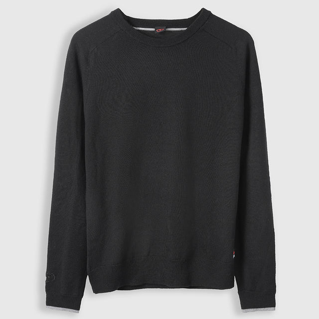 Homme Pull col rond en mérinos Woolsey (Black/Charcoal)