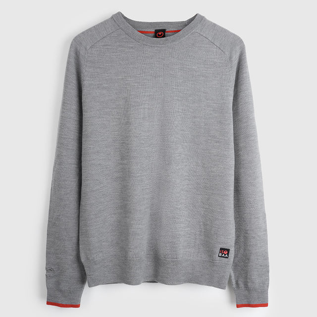 Homme Pull col rond en mérinos Woolsey (Charcoal/Orange)
