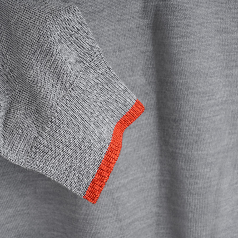Homme Pull col rond en mérinos Woolsey (Charcoal/Orange)