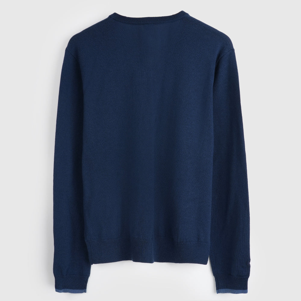 Homme Pull col V Woolsey Mérinos (Navy)