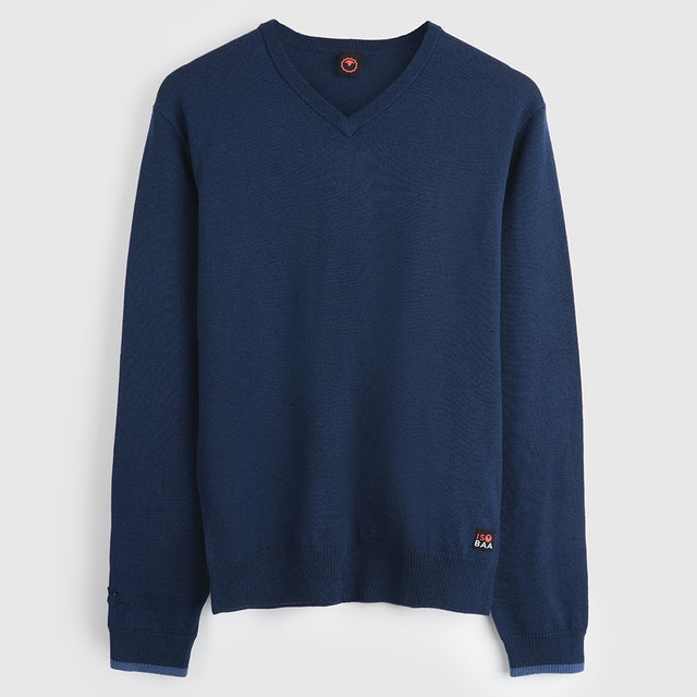 Homme Pull col V Woolsey Mérinos (Navy)