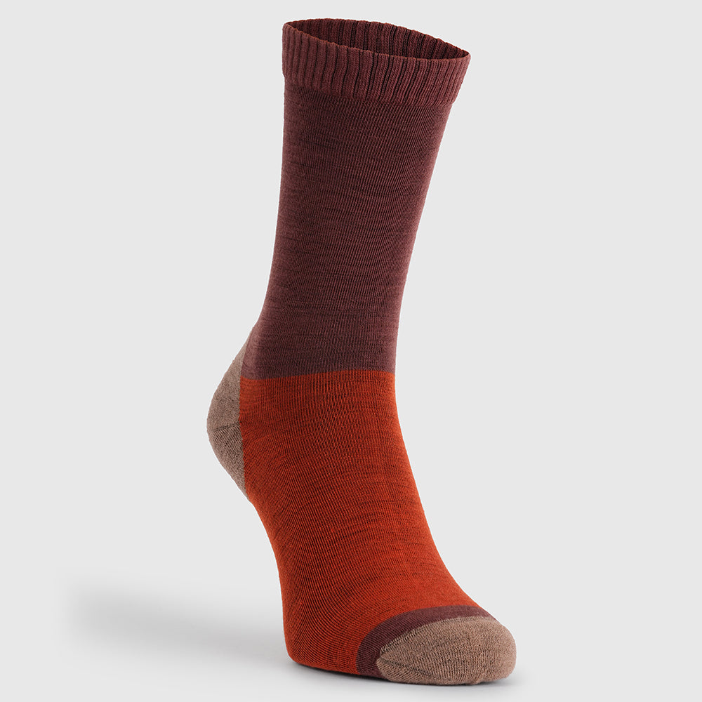 Merino Blend Everyday Socks (3 Pack - Burnt Orange/Sable)