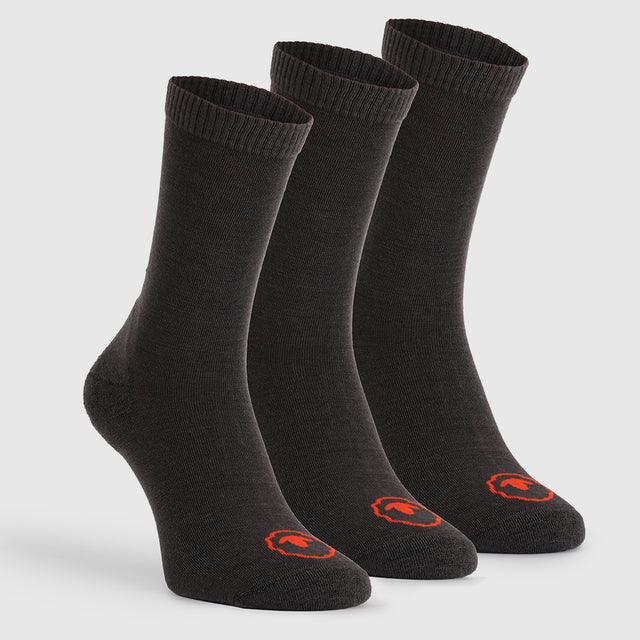 Merino Blend Everyday Socks (3 Pack - Chocolate)