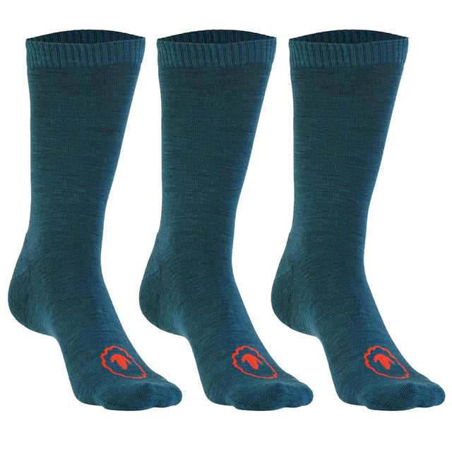 Merino Blend Everyday Socks (3 Pack - Petrol)