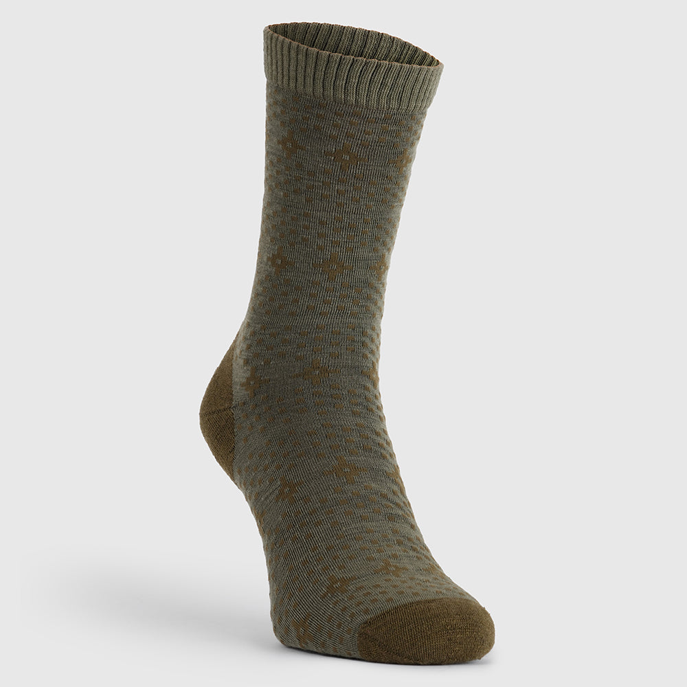 Merino Blend Festive Socks (3 Pack - Olive/Denim/Bran)