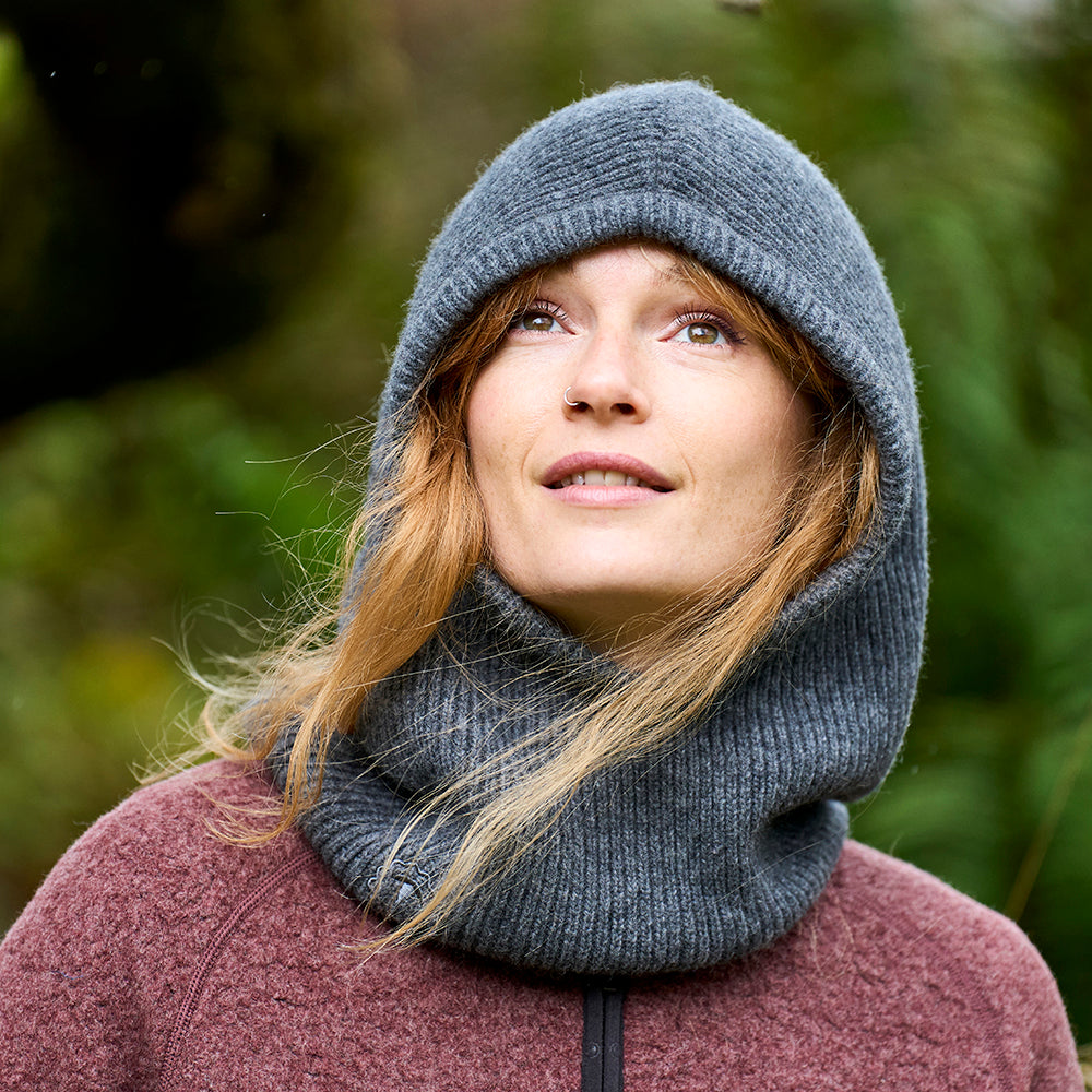 Merino Knitted Hood (Smoke)
