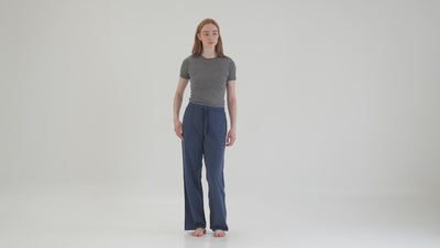 Womens Merino 260 Lounge Loose Joggers (Denim/Navy) | align: 45% 50% | Model: Sophie