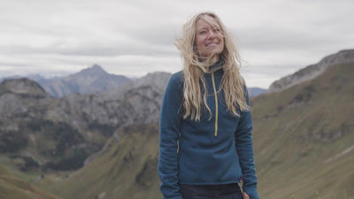 Isobaa | Womens 260 Merino Blend Grid Fleece (Petrol) | Stay warm and comfortable during your cold-weather activities with the 260 Merino Blend Grid Fleece Half Zip | align: 65% 50% | Model: Estelle