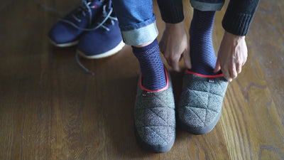 Isobaa | Merino Blend Travel Slippers (Black Melange) | Slip into ultimate comfort after a long day with Isobaa's Merino travel slippers. | align: 65% 50%