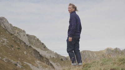 Isobaa | Mens 320 Merino Full Zip (Navy/Lime) | Step into a new level of comfort and versatility with our 320 Merino Full Zip Jacket | align: 65% 40% | Model: Baudoin