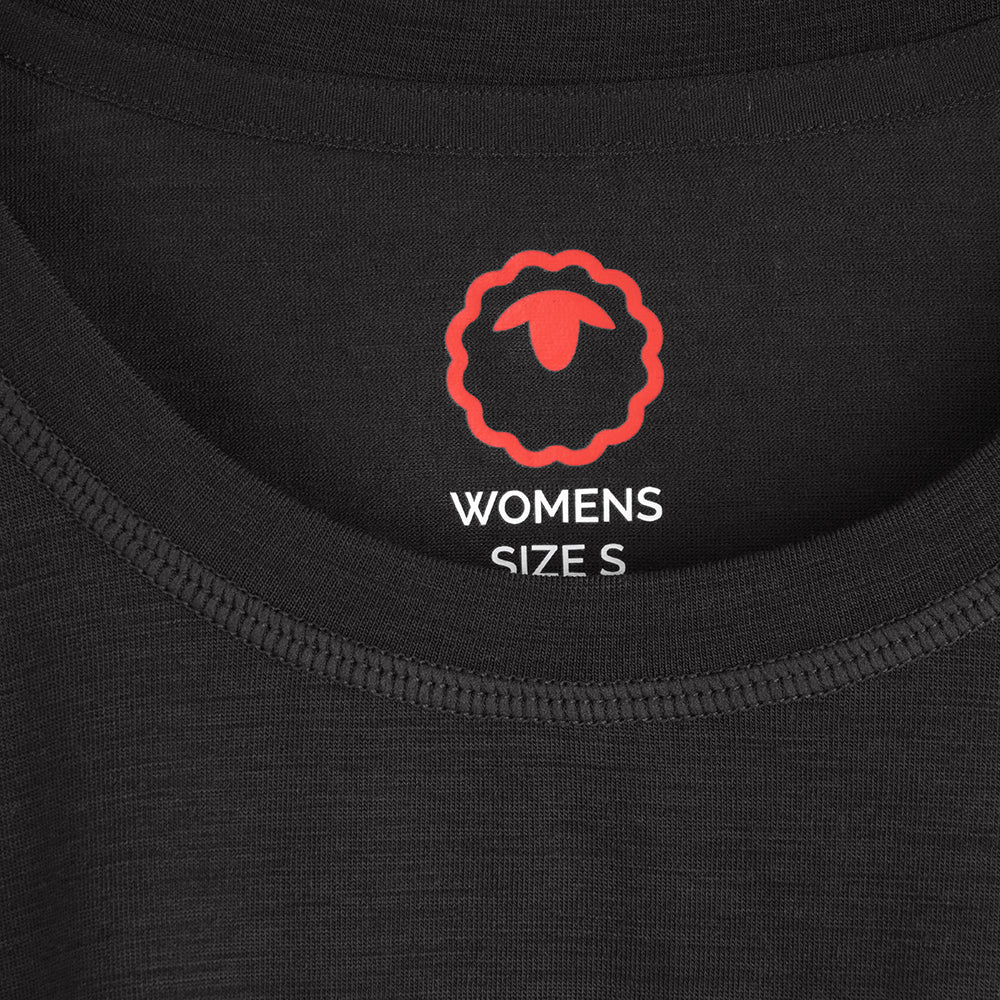 Womens Merino Blend 125 Ultrafine LS Crew (Black)