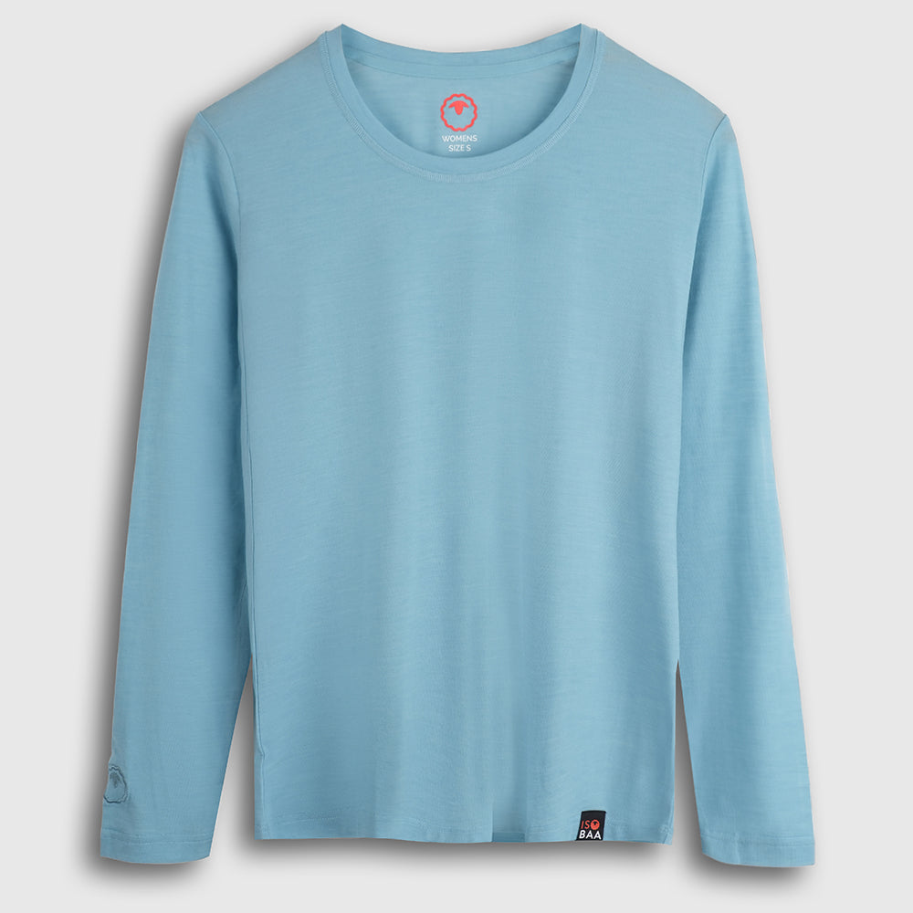 Womens Merino Blend 125 Ultrafine LS Crew (Lagoon)