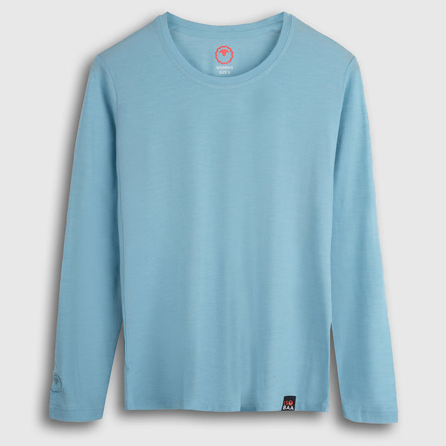 Womens Merino Blend 125 Ultrafine LS Crew (Lagoon)