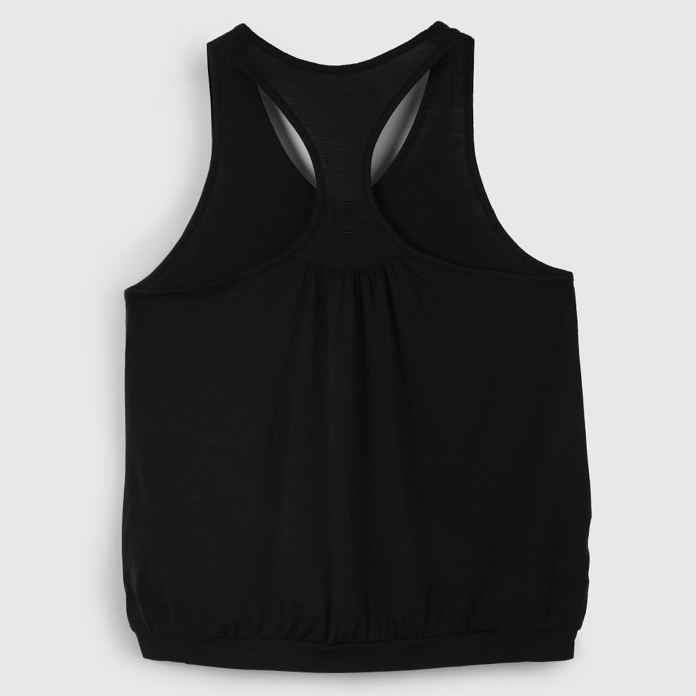Womens Merino Blend 125 Ultrafine Racer Vest (Black)