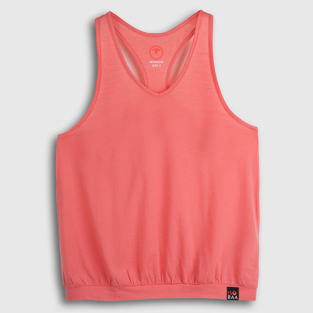 Womens Merino Blend 125 Ultrafine Racer Vest (Coral)