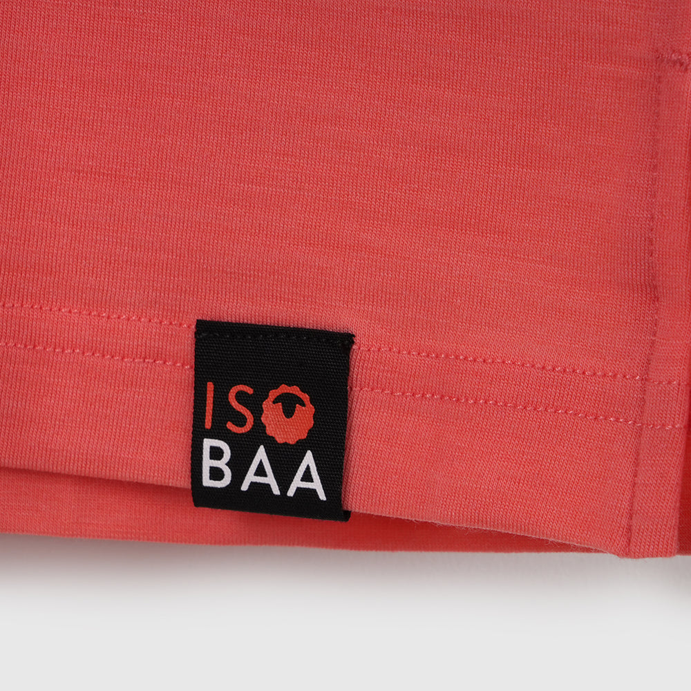 Womens Merino Blend 125 Ultrafine SS Scoop Top (Coral)
