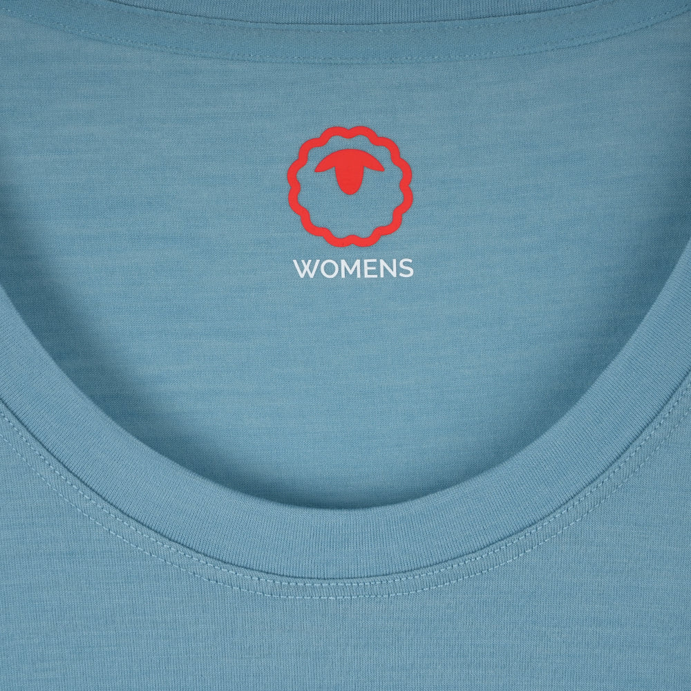 Womens Merino Blend 125 Ultrafine SS Scoop Top (Lagoon)